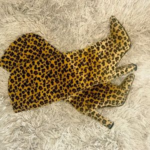 Fierce Leopard knee high boots